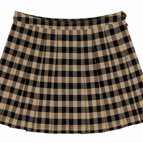 ROWING BLAZERSWomen's Pleated Check Skirt Brown Black Check$178